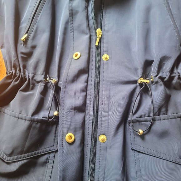Crown & Ivy Navy Rain Jacket, sz Small - Picture 2 of 8